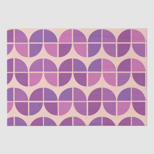 Midden eeuws moderne geometrische paarse patroon tissuepapier (Voorkant)