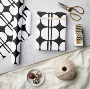 Midden eeuws moderne geometrische patroon cadeaupapier