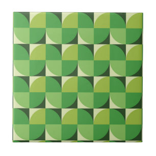 Midden eeuws moderne geometrische patroon groen   tegeltje