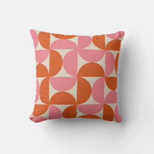 Midden eeuws moderne geometrische roze oranje patr kussen