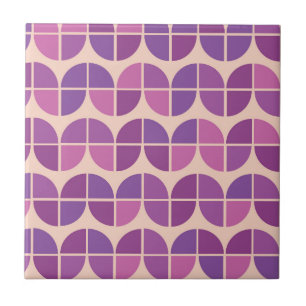 Midden eeuws moderne geometrische roze paars tegeltje