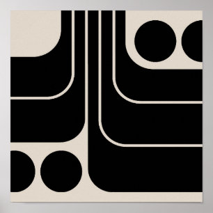 Midden eeuws moderne geometrische vormgeving poster