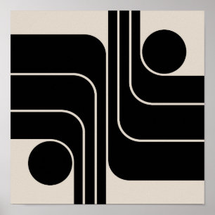 Midden eeuws moderne geometrische vormgeving poster