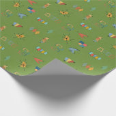 Midden eeuws moderne gestructureerde avocado cadeaupapier (Hoek)