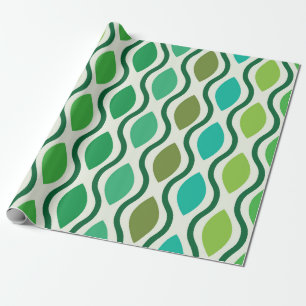 Midden eeuws moderne groene turquoise Ogee patroon Cadeaupapier