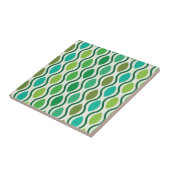 Midden eeuws moderne groene turquoise Ogee patroon Tegeltje (Zijkant)