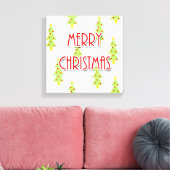 Midden eeuws moderne kerstboom retro canvas afdruk (Insitu (Woonkamer))