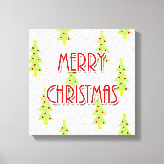Midden eeuws moderne kerstboom retro canvas afdruk (Voorkant)