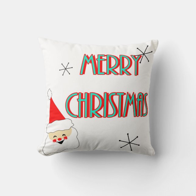 Midden eeuws moderne kerstman vrolijk kerstfeest kussen (Voorkant)
