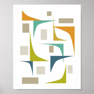 Midden eeuws moderne kleurrijke geometrische print