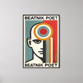 Midden eeuws moderne kunst Beatnik-dichter Canvas Afdruk (Voorkant)