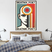 Midden eeuws moderne kunst Beatnik-dichter Canvas Afdruk (Insitu (Slaapkamer))