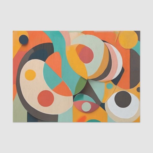 Midden eeuws moderne kunst, diverse kleuren, geome tissuepapier (Voorkant)