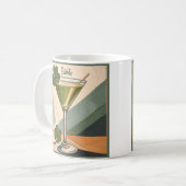 Midden eeuws moderne kunst Shamrock Martini Sláint Koffiemok (Voorkant links)