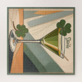Midden eeuws moderne kunst Shamrock Martini Sláint Legpuzzel (Horizontaal)