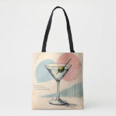 Midden eeuws moderne martini pastel minimalistisch tote bag (Voorkant)