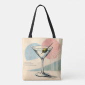 Midden eeuws moderne martini pastel minimalistisch tote bag (Achterkant)