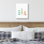 midden eeuws moderne regenboog bomen blozen turquo canvas afdruk (Insitu (Slaapkamer))