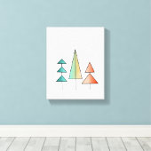midden eeuws moderne regenboog bomen blozen turquo canvas afdruk (Insitu (Houten vloer))