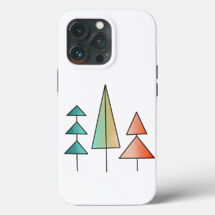 midden eeuws moderne regenboog bomen blozen turquo Case-Mate iPhone case