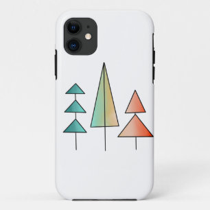 midden eeuws moderne regenboog bomen blozen turquo Case-Mate iPhone case