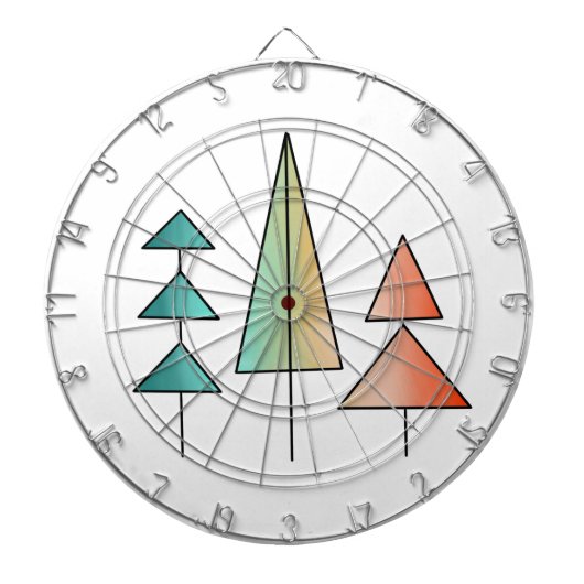 midden eeuws moderne regenboog bomen blozen turquo dartbord (Voorkant)