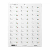 midden eeuws moderne regenboog bomen blozen turquo etiket (Full Sheet)