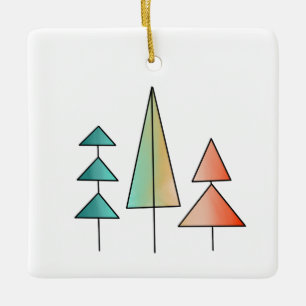 midden eeuws moderne regenboog bomen blozen turquo keramisch ornament