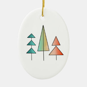 midden eeuws moderne regenboog bomen blozen turquo keramisch ornament