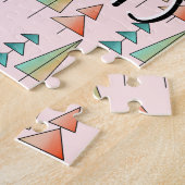 midden eeuws moderne regenboog bomen blozen turquo legpuzzel (Zijkant)