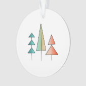 midden eeuws moderne regenboog bomen blozen turquo ornament (voorkant)
