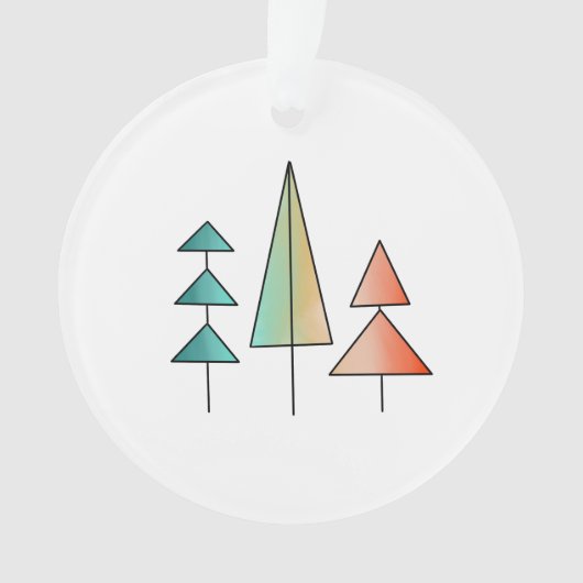 midden eeuws moderne regenboog bomen blozen turquo ornament (voorkant)