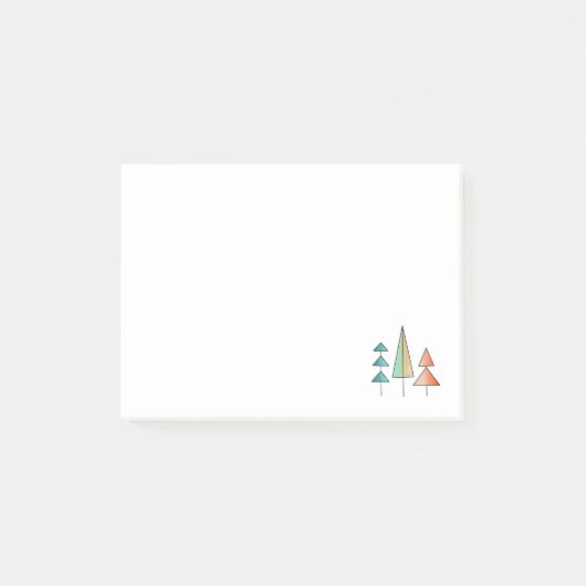 midden eeuws moderne regenboog bomen blozen turquo post-it® notes (Voorkant)