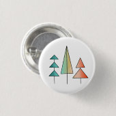 midden eeuws moderne regenboog bomen blozen turquo ronde button 3,2 cm (Voorkant /achterkant)