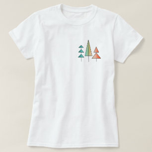 midden eeuws moderne regenboog bomen blozen turquo t-shirt
