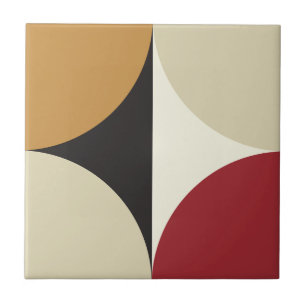 Midden eeuws moderne retro geometrische stralenkra tegeltje