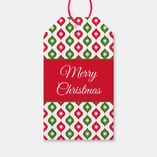 Midden eeuws moderne ster retro kerstornament cadeaulabel (Voorkant)