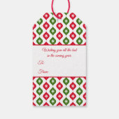 Midden eeuws moderne ster retro kerstornament cadeaulabel (Achterkant)