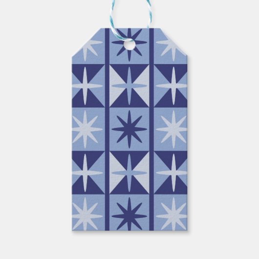 Midden eeuws moderne stervormig patroon cadeaulabel (Voorkant)
