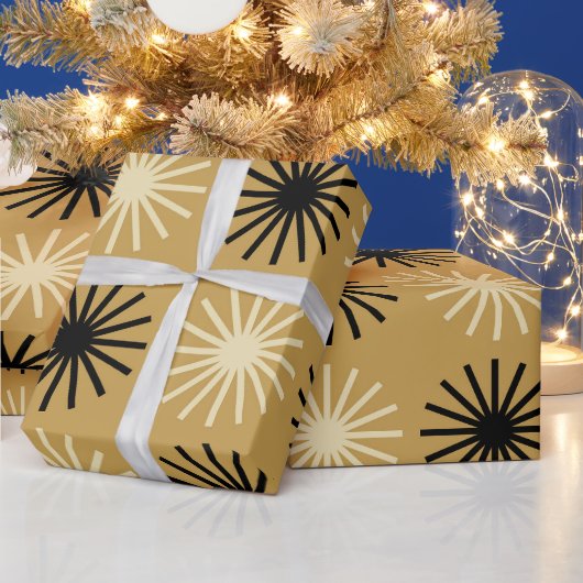 Midden eeuws moderne stervormig patroon cadeaupapier (Feestdagen)