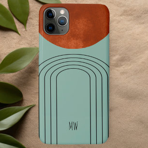 Midden eeuws moderne terracotta boog teal lijn kun Case-Mate iPhone case
