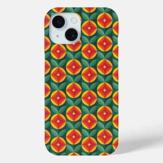 Midden-eeuws Oranje bloemmotief Case-Mate iPhone Case (Achterkant)