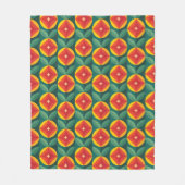 Midden-eeuws Oranje bloemmotief Fleece Deken (Voorkant)