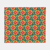 Midden-eeuws Oranje bloemmotief Fleece Deken (Voorkant (Horizontaal))