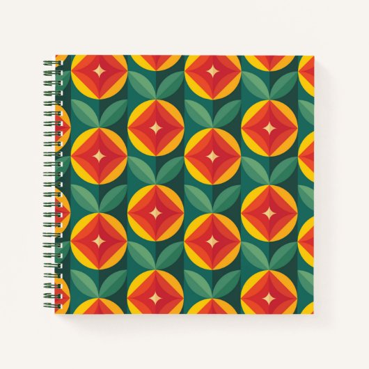 Midden-eeuws Oranje bloemmotief Notitieboek (Voorkant)