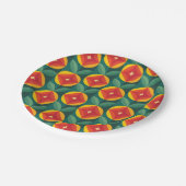 Midden-eeuws Oranje bloemmotief Papieren Bordje (Gekanteld)