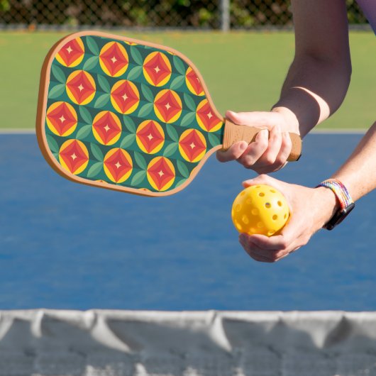 Midden-eeuws Oranje bloemmotief Pickleball Paddle (Insitu)