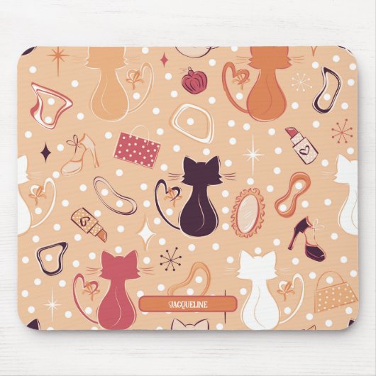 Midden eeuws oranje hart katten muismat (Voorkant)