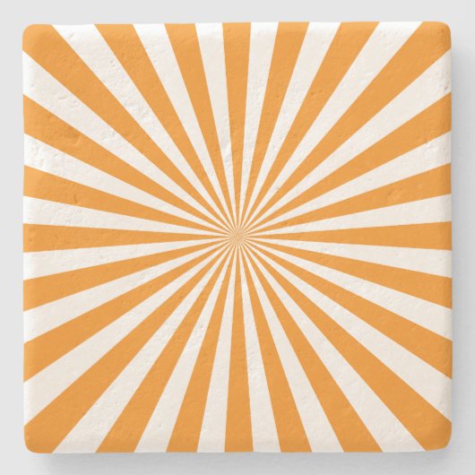 Midden-eeuws Oranje witte geometrische zonneschijn Stenen Onderzetter (Voorkant)