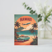 Midden eeuws retro 50s Hawaï Reizen Toerisme Kunst Briefkaart (Staand voorkant)